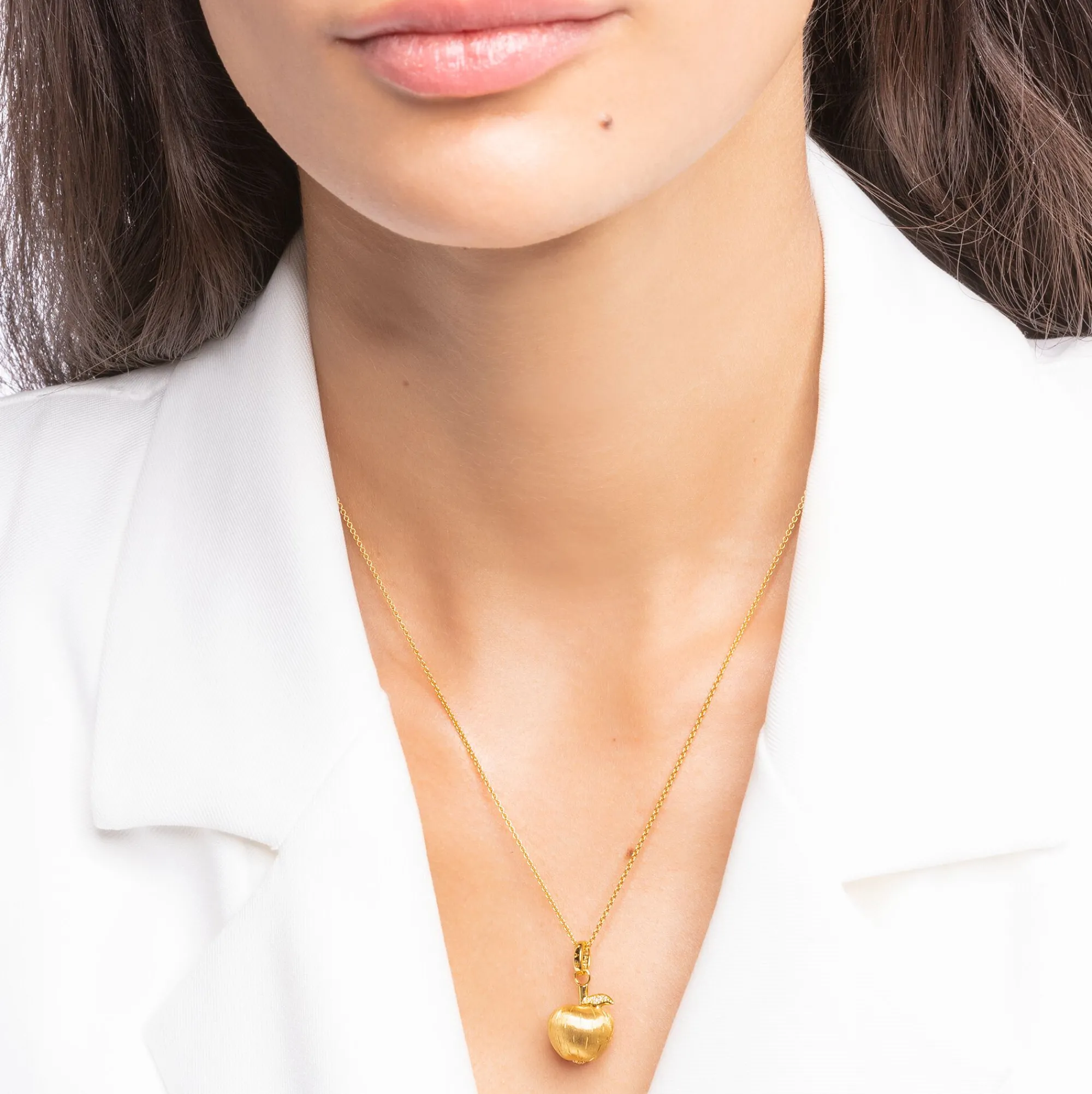 Women THOMAS SABO Necklaces|18-Carat Gold-Plating - 925 Silver-Necklace apple gold