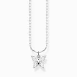 Women THOMAS SABO Necklaces-Necklace butterfly white stones