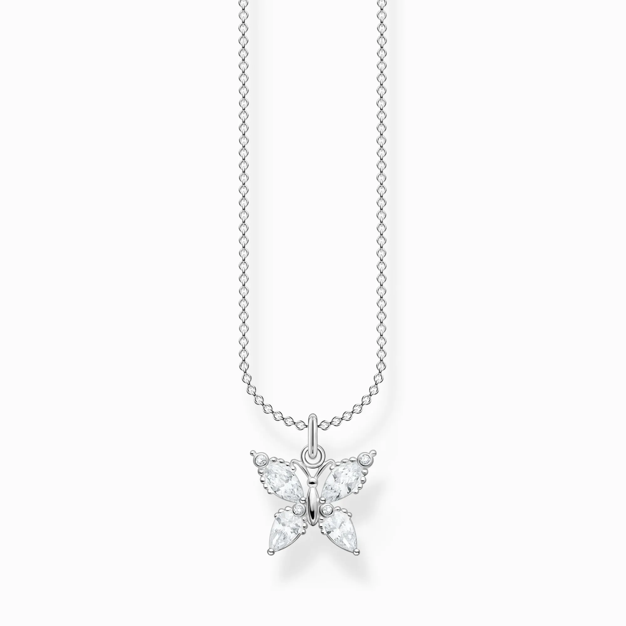 Women THOMAS SABO Necklaces-Necklace butterfly white stones