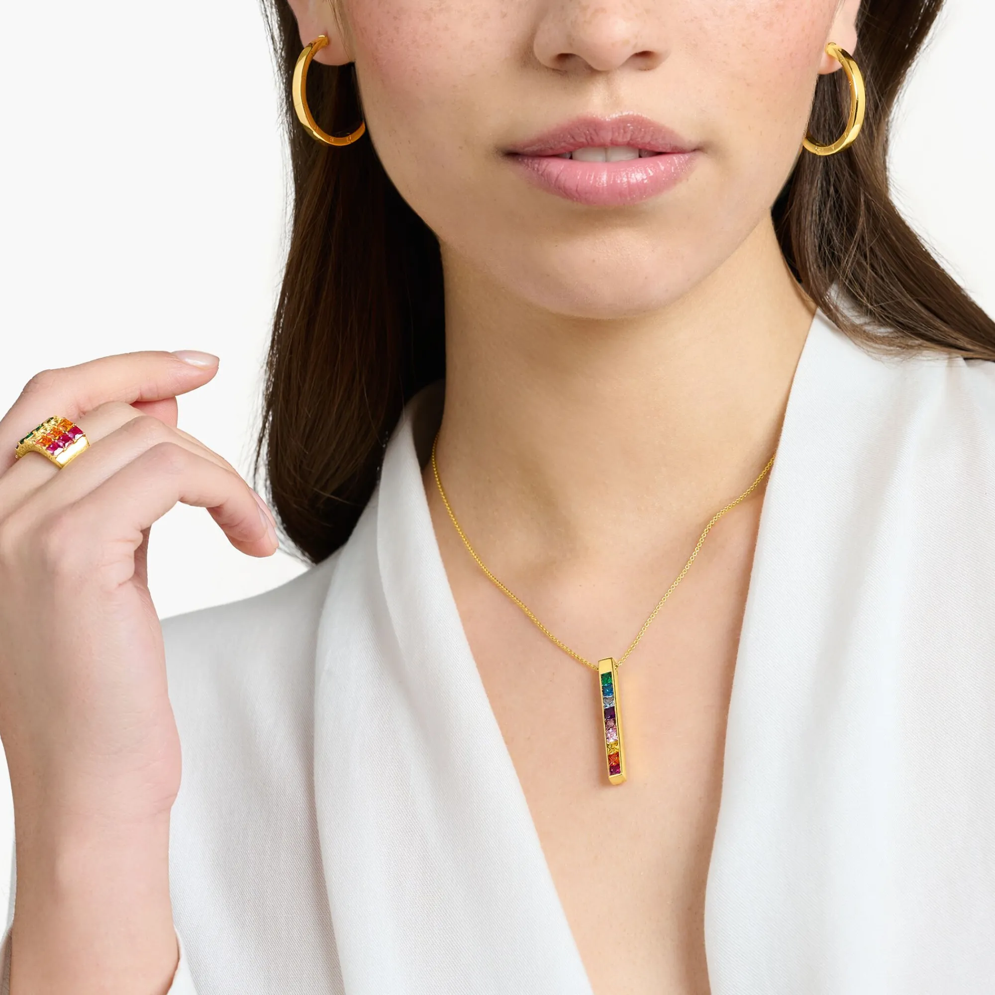Women THOMAS SABO Necklaces-Necklace colourful stones gold
