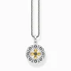 Women THOMAS SABO Necklaces|18-Carat Gold-Plating - 925 Silver-Necklace cross black stones gold