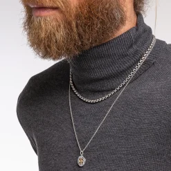 Women THOMAS SABO Necklaces|18-Carat Gold-Plating - 925 Silver-Necklace cross black stones gold