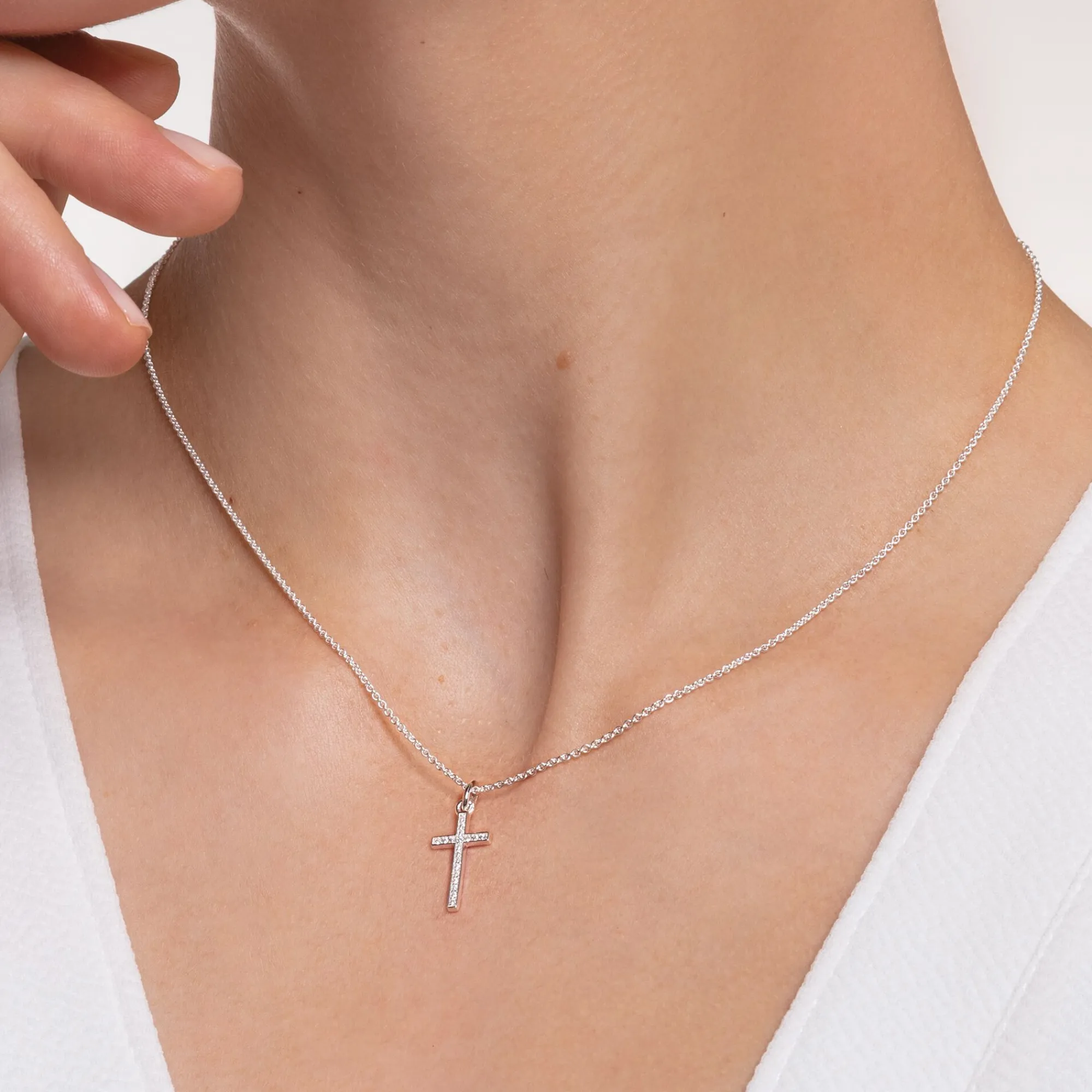 Women THOMAS SABO Necklaces-Necklace cross pavé