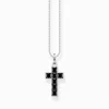 Women THOMAS SABO Necklaces-Necklace cross with black stones silver