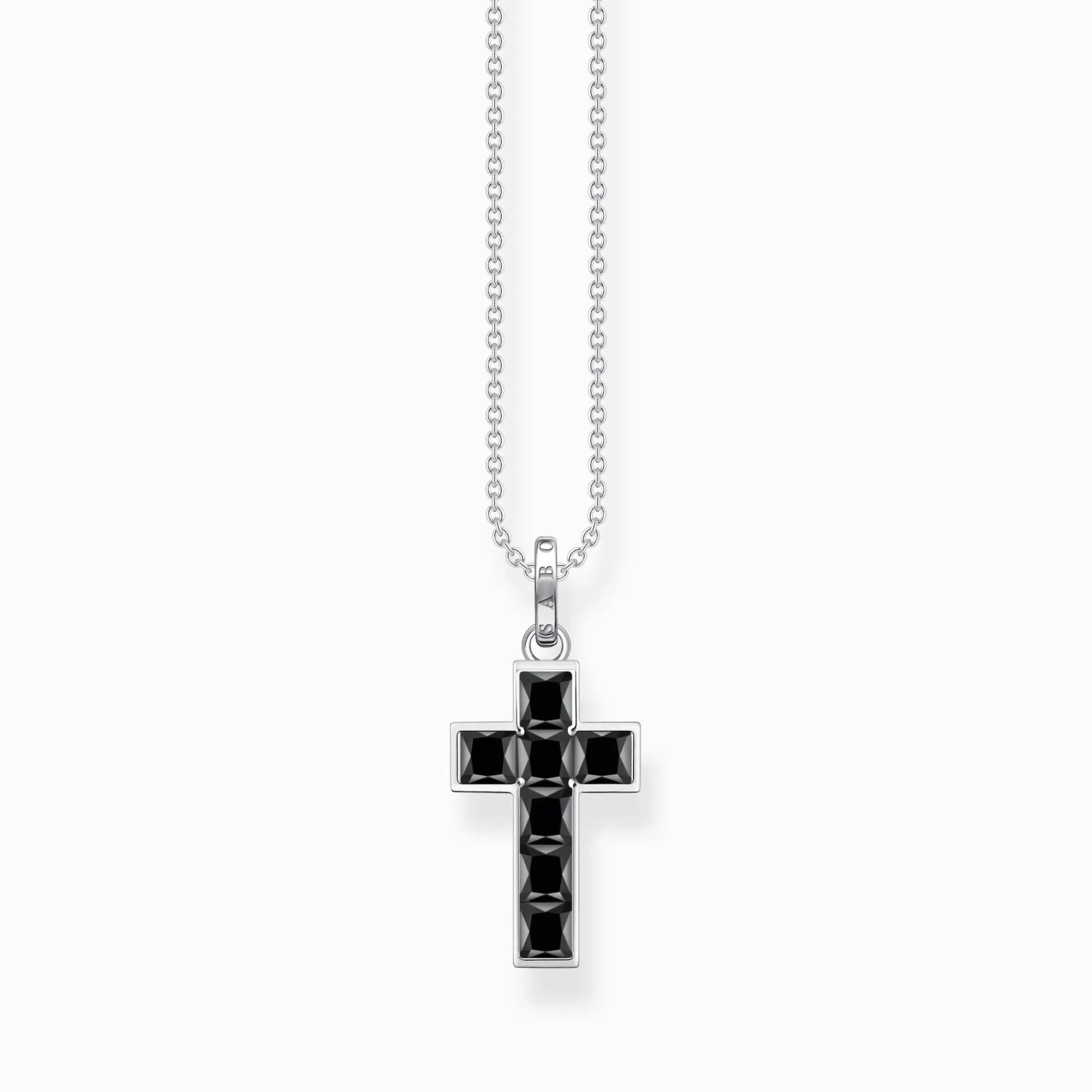 Women THOMAS SABO Necklaces-Necklace cross with black stones silver