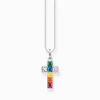 Women THOMAS SABO Necklaces-Necklace cross with colourful stones silver