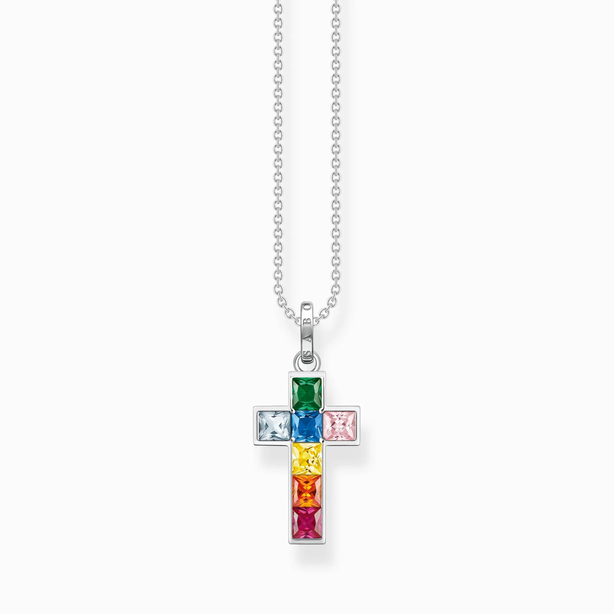 Women THOMAS SABO Necklaces-Necklace cross with colourful stones silver
