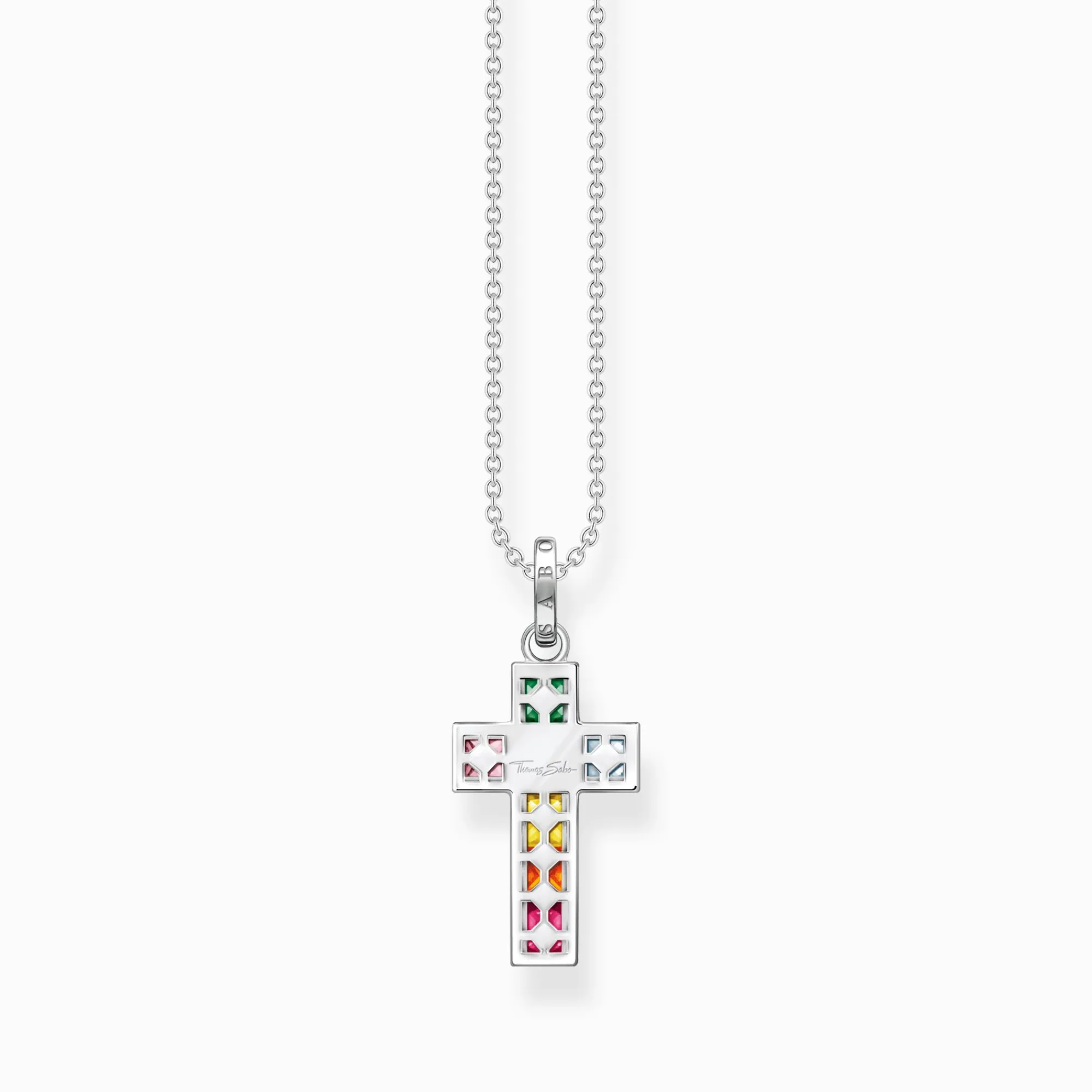Women THOMAS SABO Necklaces-Necklace cross with colourful stones silver