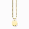 Women THOMAS SABO Necklaces|18-Carat Gold-Plating - 925 Silver-Necklace disc gold