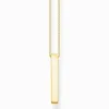 Women THOMAS SABO Necklaces|18-Carat Gold-Plating - 925 Silver-Necklace golden cuboid