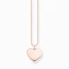 Women THOMAS SABO 18-Carat Rose Gold Plating - 925 Silver-Necklace heart rose gold