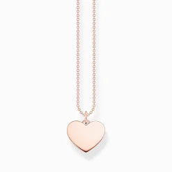 Women THOMAS SABO 18-Carat Rose Gold Plating - 925 Silver-Necklace heart rose gold
