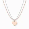 Women THOMAS SABO 18-Carat Rose Gold Plating - 925 Silver-Necklace heart rose gold silver