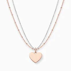 Women THOMAS SABO 18-Carat Rose Gold Plating - 925 Silver-Necklace heart rose gold silver