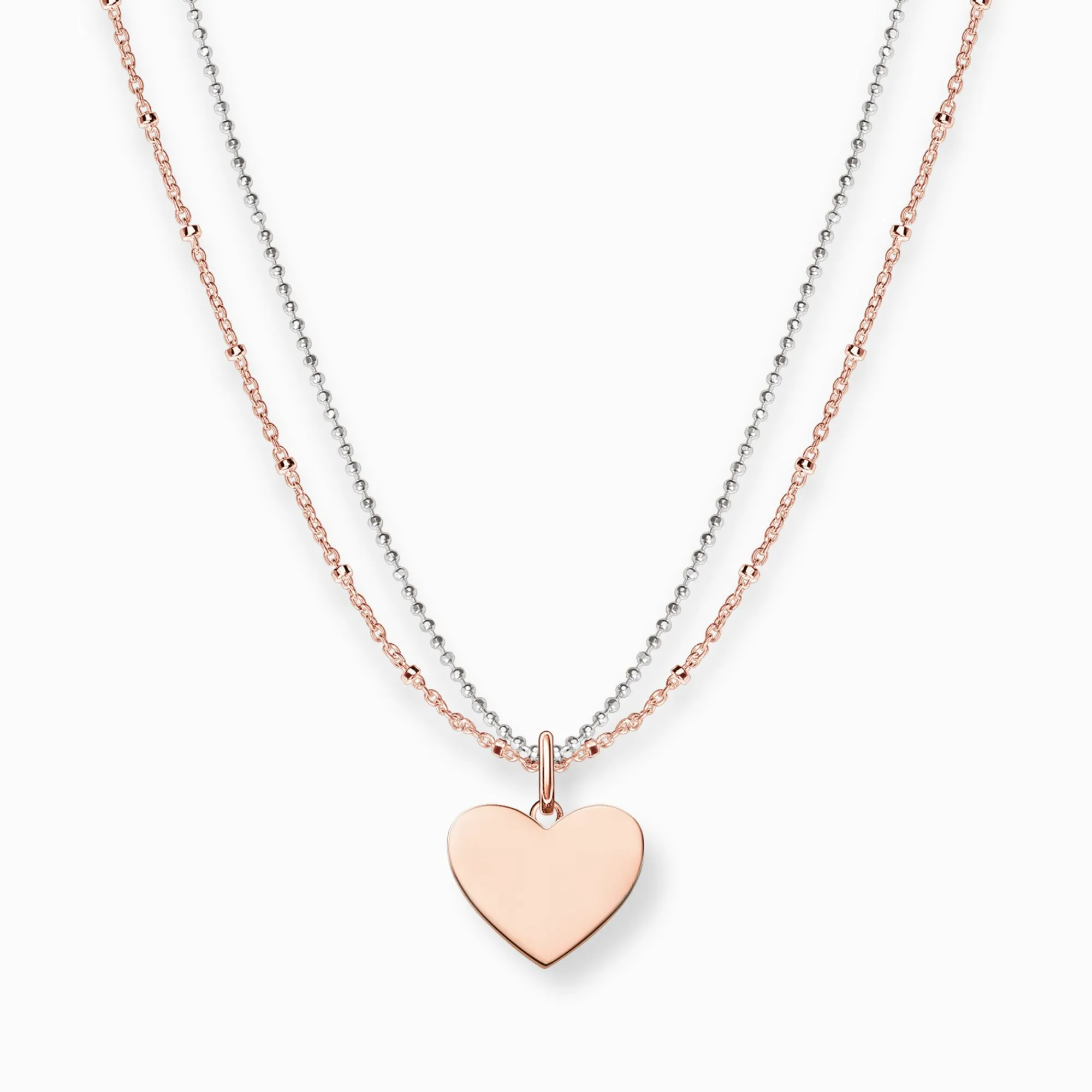 Women THOMAS SABO 18-Carat Rose Gold Plating - 925 Silver-Necklace heart rose gold silver