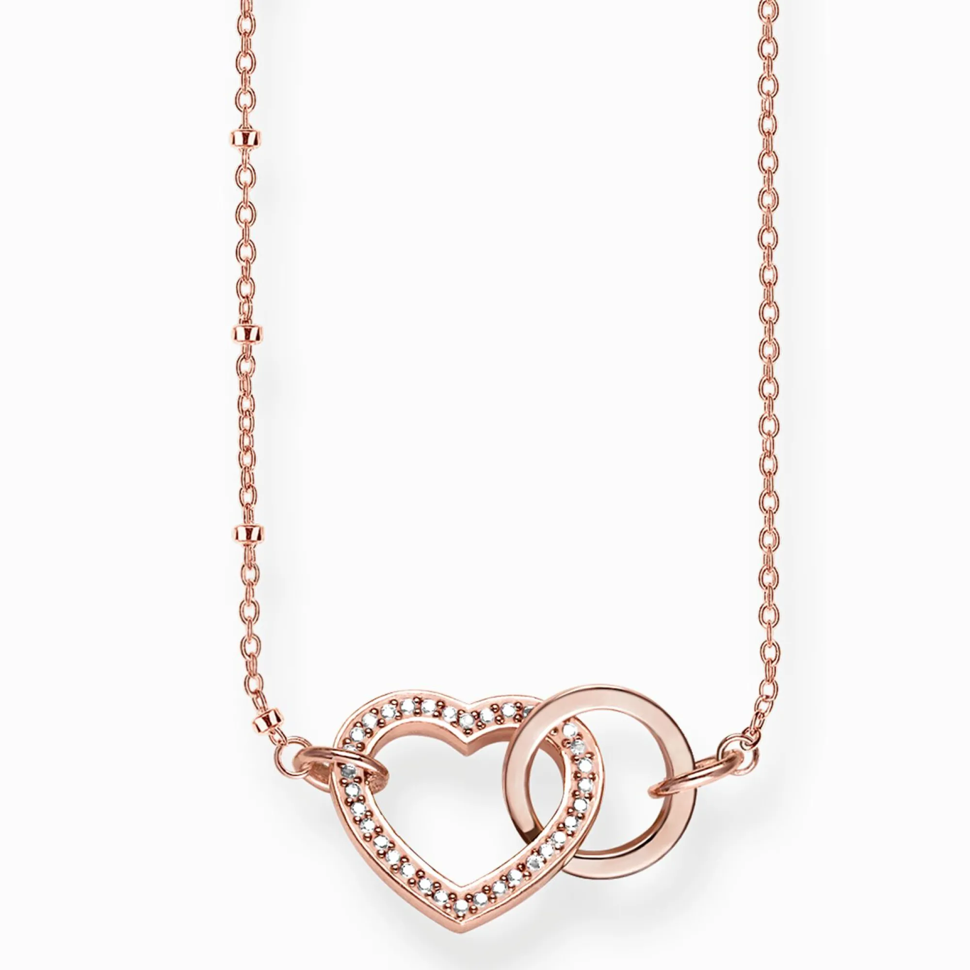 Women THOMAS SABO Necklaces|18-Carat Rose Gold Plating - 925 Silver-Necklace heart Together Forever