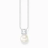 Women THOMAS SABO Necklaces-Necklace pearl with white stone silver