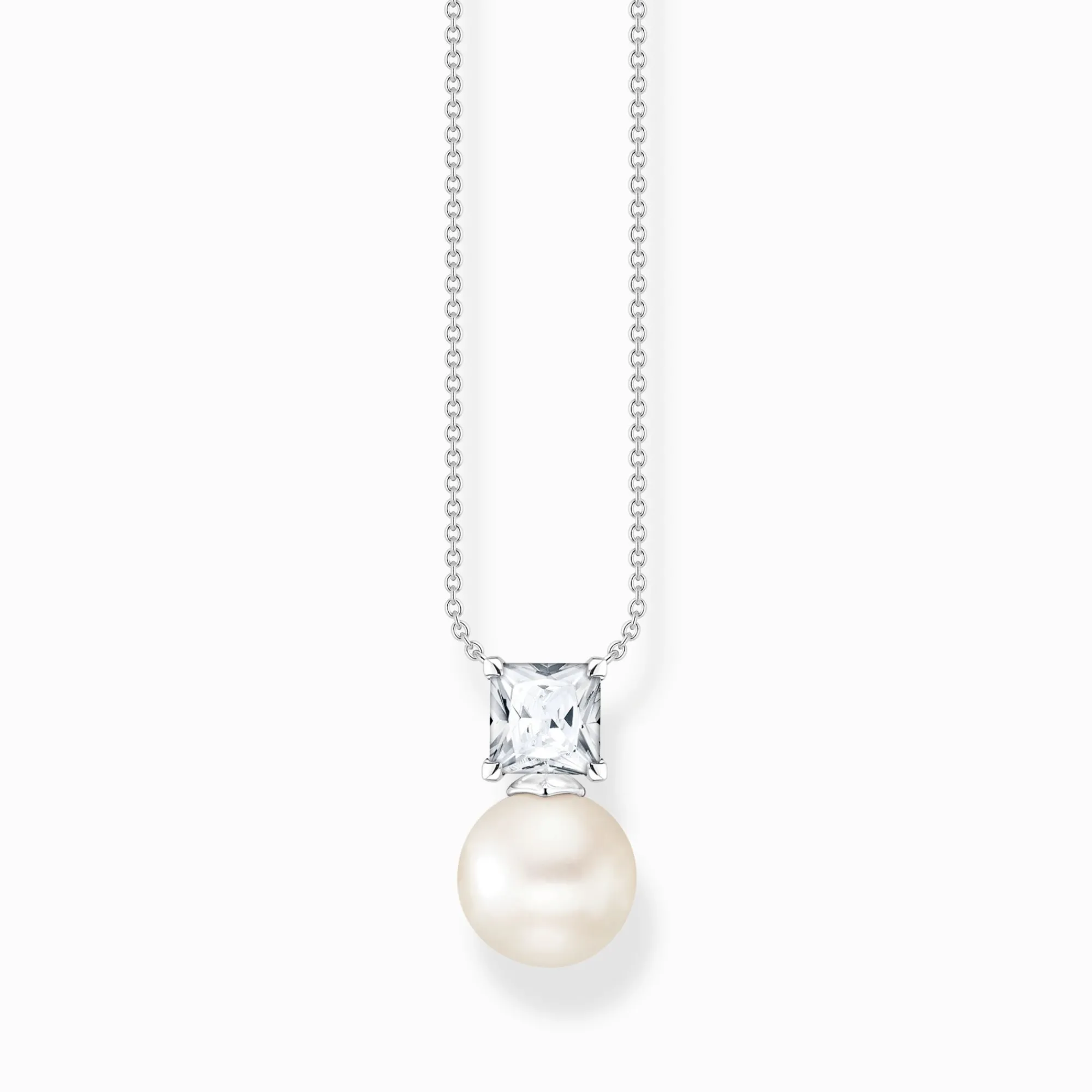 Women THOMAS SABO Necklaces-Necklace pearl with white stone silver
