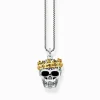 Women THOMAS SABO Necklaces|18-Carat Gold-Plating - 925 Silver-Necklace skull crown