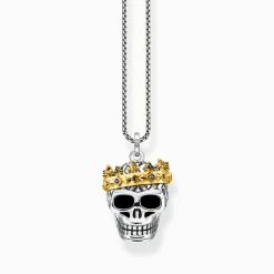 Women THOMAS SABO Necklaces|18-Carat Gold-Plating - 925 Silver-Necklace skull crown