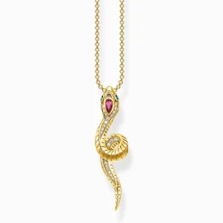 Women THOMAS SABO Necklaces|18-Carat Gold-Plating - 925 Silver-Necklace snake gold