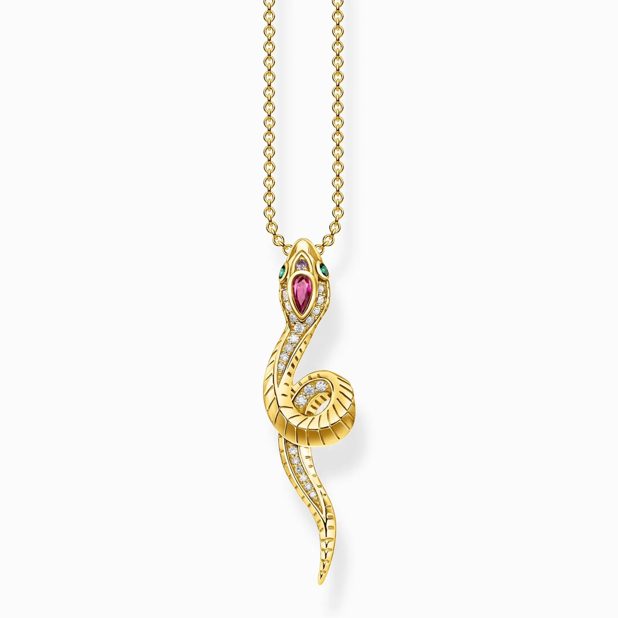 Women THOMAS SABO Necklaces|18-Carat Gold-Plating - 925 Silver-Necklace snake gold