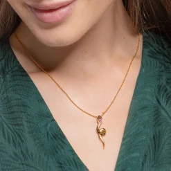 Women THOMAS SABO Necklaces|18-Carat Gold-Plating - 925 Silver-Necklace snake gold