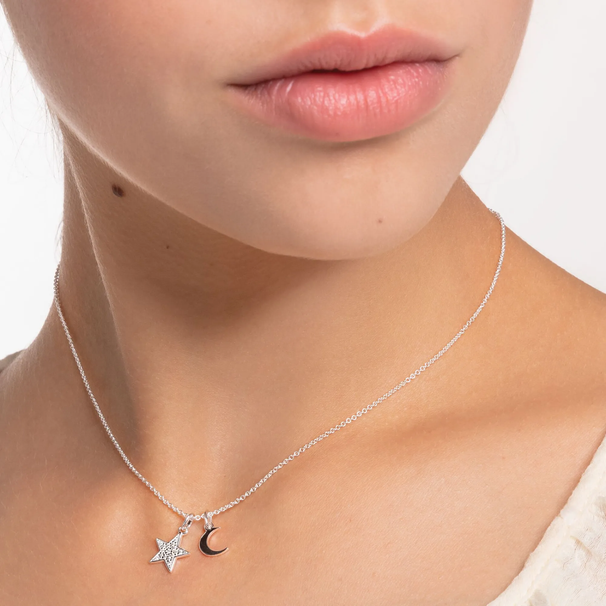 Women THOMAS SABO Necklaces-Necklace star and moon