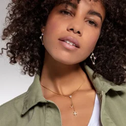 Women THOMAS SABO Necklaces|18-Carat Gold-Plating - 925 Silver-Necklace star and moon gold
