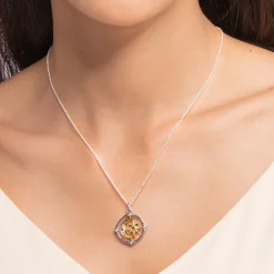 Women THOMAS SABO Necklaces|18-Carat Gold-Plating - 925 Silver-Necklace star and moon gold