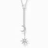 Women THOMAS SABO Necklaces-Necklace star and moon silver