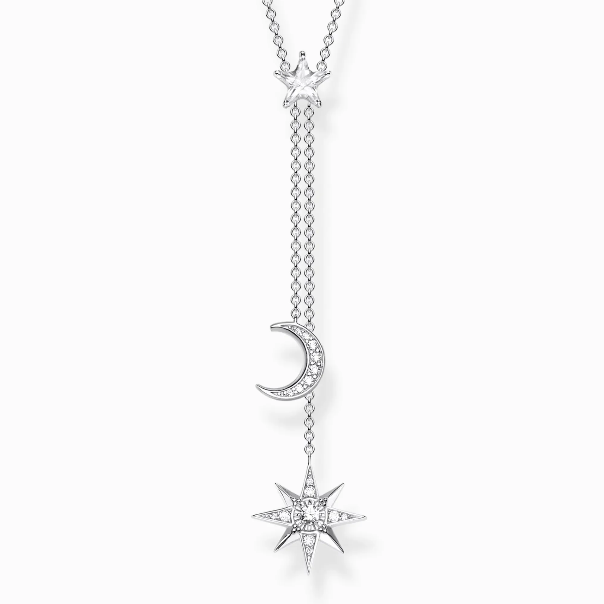 Women THOMAS SABO Necklaces-Necklace star and moon silver