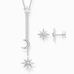Women THOMAS SABO Necklaces-Necklace star and moon silver