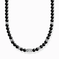 Women THOMAS SABO Necklaces|Necklaces & Chains-Necklace with black onyx beads silver