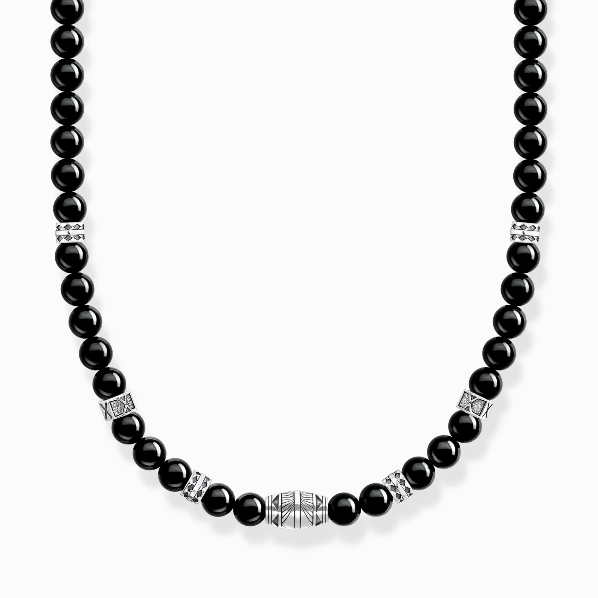 Women THOMAS SABO Necklaces|Necklaces & Chains-Necklace with black onyx beads silver