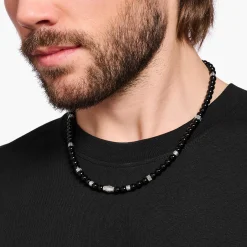 Women THOMAS SABO Necklaces|Necklaces & Chains-Necklace with black onyx beads silver