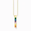 Women THOMAS SABO Necklaces|18-Carat Gold-Plating - 925 Silver-Necklace with colourful stones gold plated