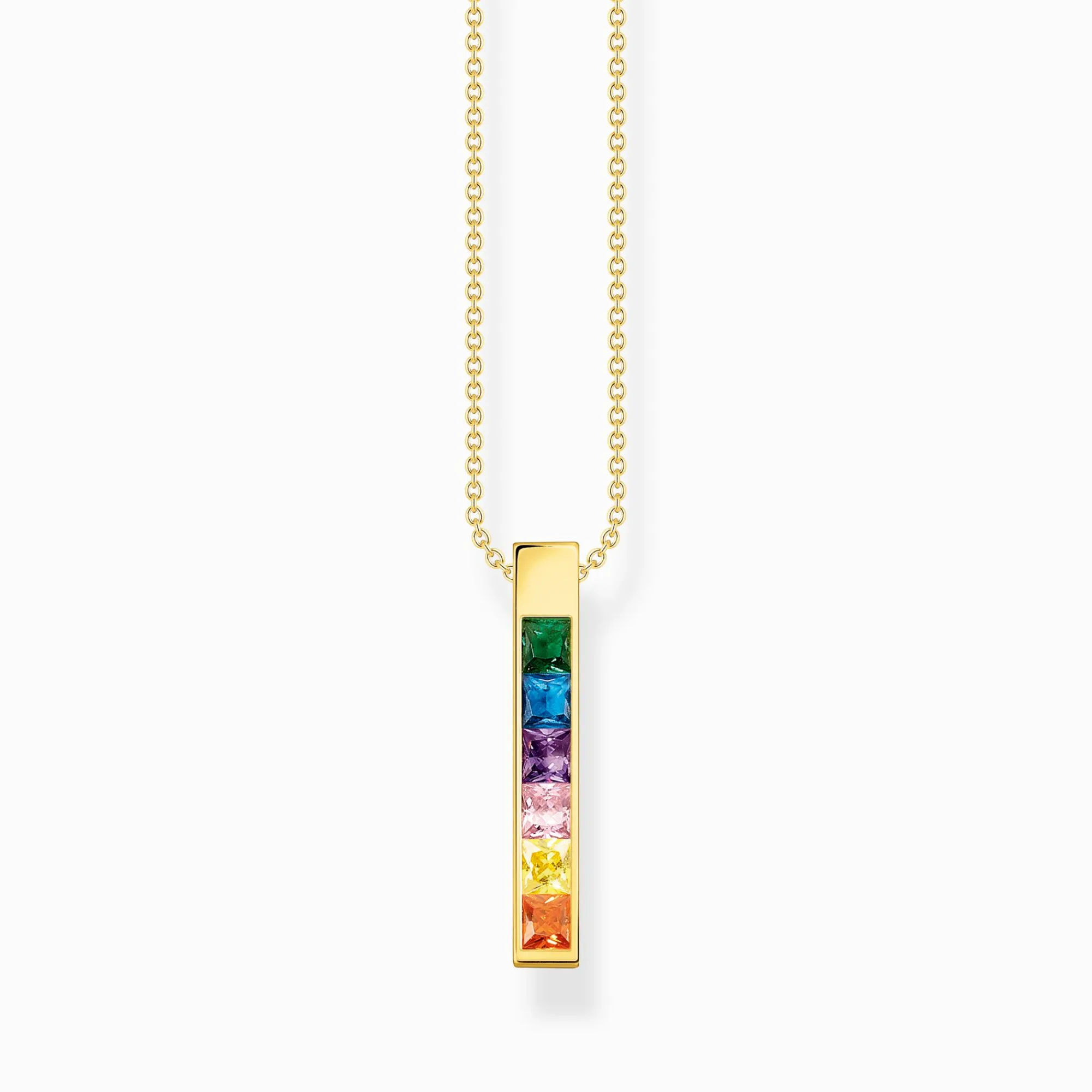 Women THOMAS SABO Necklaces|18-Carat Gold-Plating - 925 Silver-Necklace with colourful stones gold plated
