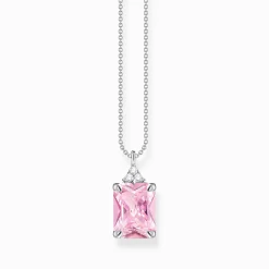 Women THOMAS SABO Necklaces-Necklace with pink and white stones silver