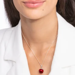 Women THOMAS SABO Necklaces-Necklace with red apple silver