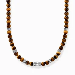 THOMAS SABO Necklaces & Chains|925 Silver-Necklace with tiger's eye beads silver