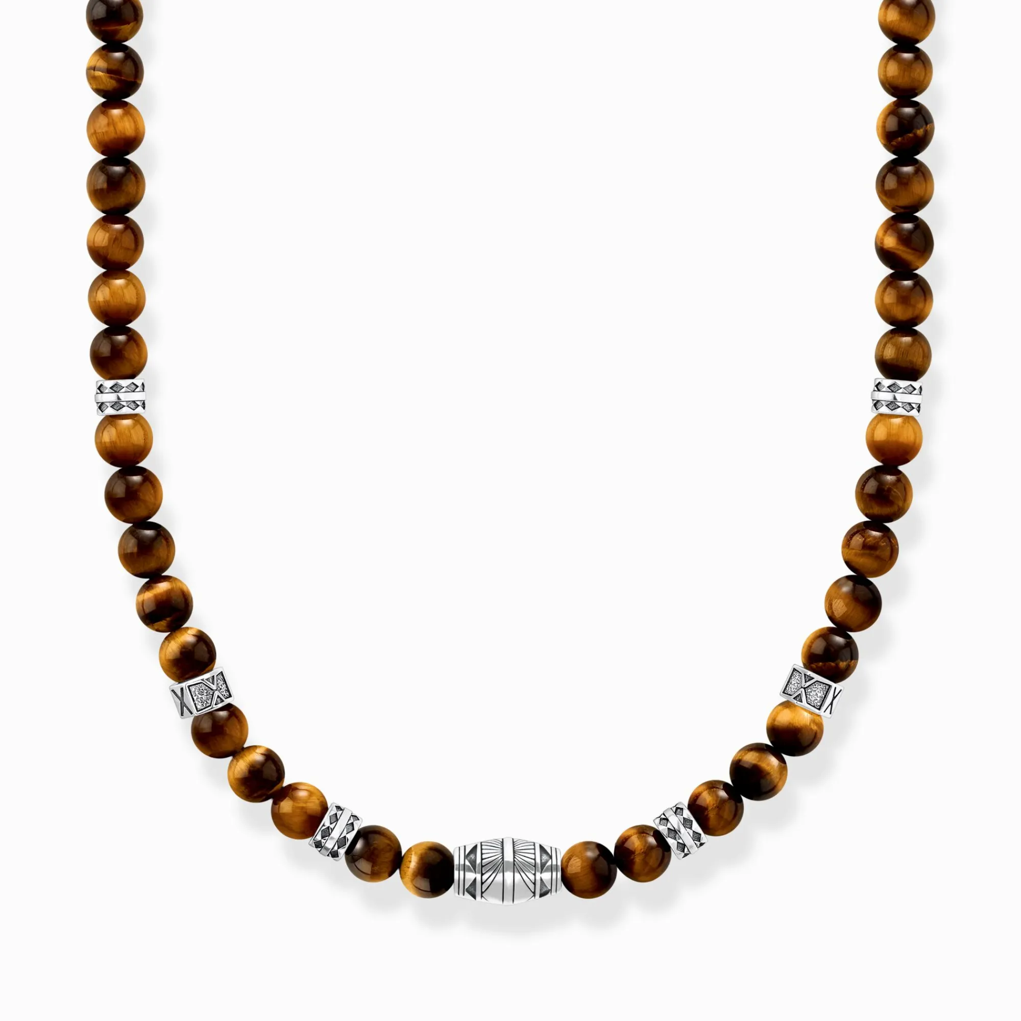 THOMAS SABO Necklaces & Chains|925 Silver-Necklace with tiger's eye beads silver