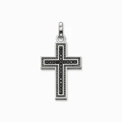 Women THOMAS SABO Pendants|Pendants-Pendant black cross pavé