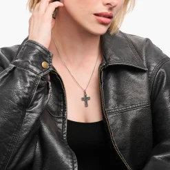 Women THOMAS SABO Pendants|Pendants-Pendant black cross pavé