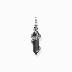 Women THOMAS SABO Pendants|Pendants-Pendant blackened onyx with snake