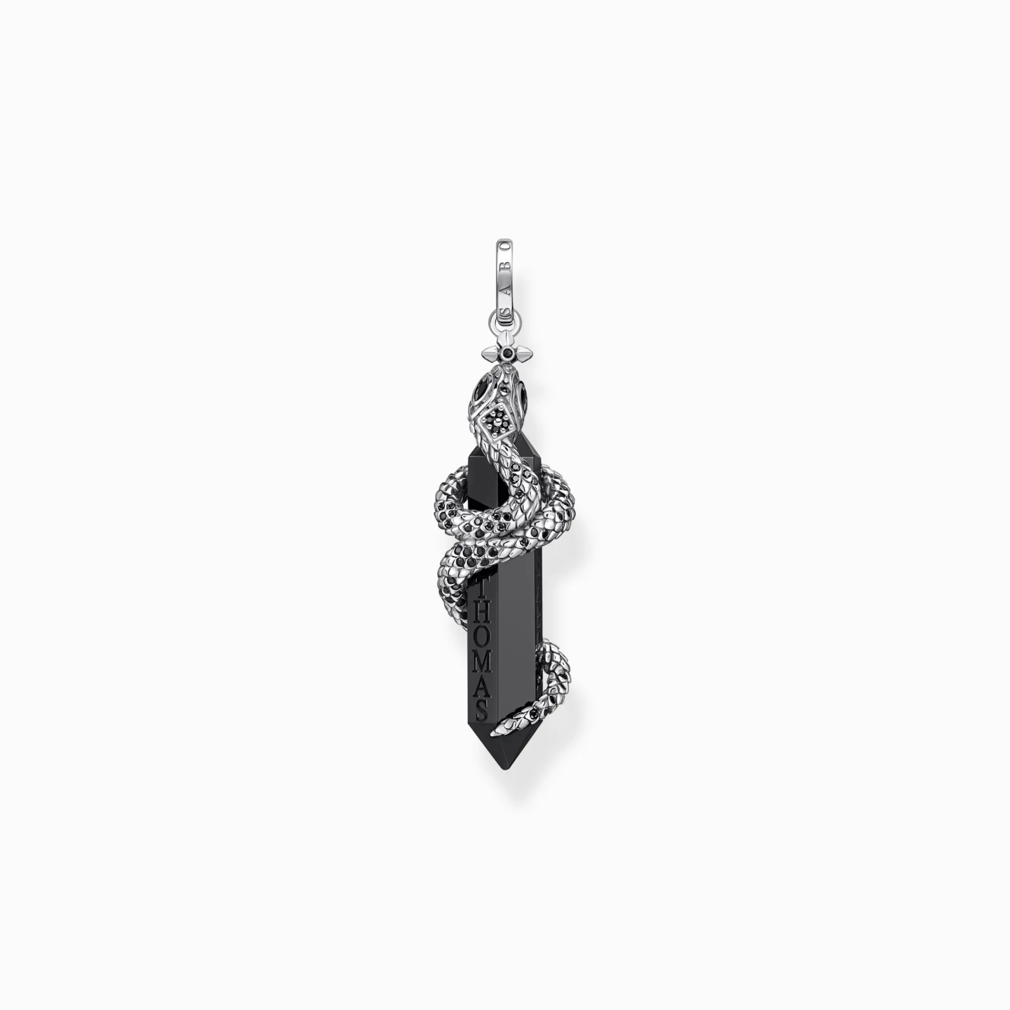 Women THOMAS SABO Pendants|Pendants-Pendant blackened onyx with snake
