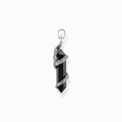 Women THOMAS SABO Pendants|Pendants-Pendant blackened onyx with snake