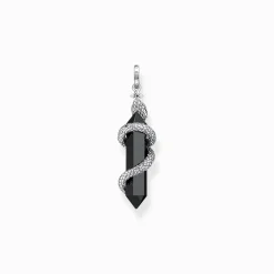 Women THOMAS SABO Pendants|Pendants-Pendant blackened onyx with snake