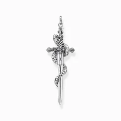 Women THOMAS SABO Pendants|Pendants-Pendant blackened sword with snake