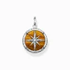 Women THOMAS SABO Pendants|Pendants-Pendant compass tiger‘s eye